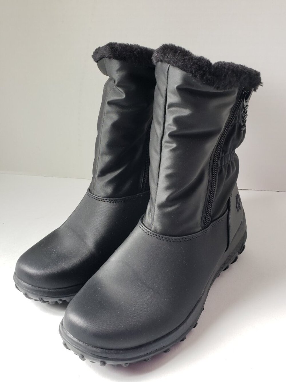 Womans Totes Lily Thermolite Midcalf Rain Boots 6 M Black Side Zip Lined NWOT